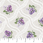 Northcott - Lilac Garden - Lilac Grid, Pale Gray