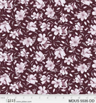 P & B Textiles - Meadow at Dusk - Floral Toss, Dark Rose