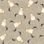 Blank Quilting - Cowboy Culture - Cow Skulls, Gray