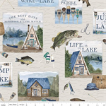 Riley Blake - Wake At The Lake - Main Print, Tan