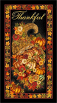 Timeless Treasures - Thankful - 24^ Cornucopia Panel, Black