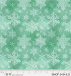 P & B Textiles - Snowfall - Large Snowflakes, Light Green