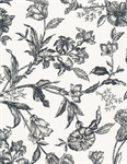 Timeless Treasures - Noir - Etched Viney Floral, Ivory