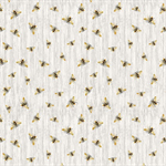 Timeless Treasures - Honey Bee Farm - Flying Bees on Wood Texture, Grey