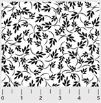 P & B Textiles - Ramblings 11 - Leaves On Vine, White