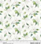 P & B Textiles - Sweet Magnolia - Tossed Floral, White