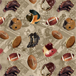 Timeless Treasures - Sports - (Gail) - Football, Taupe