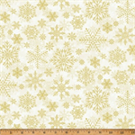 Hoffman California - Winter's Eve - Packed Snowflakes, Papyrus/Gold