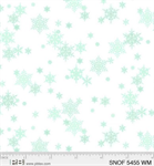 P & B Textiles - Snowfall - Small Snowflakes, Mint/White