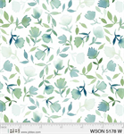 P & B Textiles - Whisper Song - Leaves & Florals, White