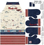 Northcott - Route 66 - 42^ Apron & Mitts Panel, Cream