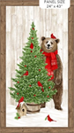 Northcott - Beary Merry Christmas - 24^ Bear Tree Panel, White