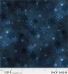 P & B Textiles - Snowfall - Small Snowflakes, Navy