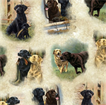 Quilting Treasures - For The Love of Labs - Labrador Vignettes, Cream