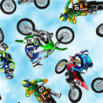 Timeless Treasures - Sports - (GM) - Dirt Bikes Motocross, Blue