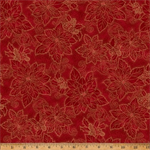 Hoffman California - Christmas Splendor - Poinsettia, Scarlet/Gold