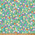 Hoffman California - Easter Wonder - Tulips, Teal