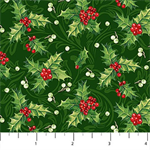 Northcott - Yuletide Traditions - Holly Berries, Green