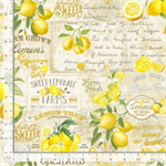 Timeless Treasures - Lemon Bouquet - Lemon Farm Collage, Beige