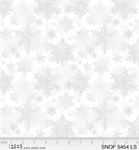 P & B Textiles - Snowfall - Large Snowflakes, Light Silver/White