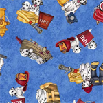 Quilting Treasures - American Heroes: Firefighters - Dalmatians, Blue