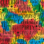 Timeless Treasures - Party - Celebrate Words, Multi