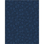 Wilmington Prints - Essentials In The Navy - Dancing Buds, Navy on Navy