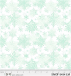 P & B Textiles - Snowfall - Large Snowflakes, Light Mint/White