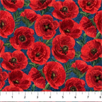 Northcott - Stonehenge Stars & Stripes 12 - Poppies, Red