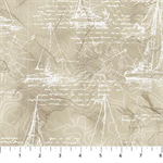 Northcott - Sail Away - Sail Boat Drawing, Beige/Multi