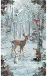 Hoffman California - Winter Tales - 26^ Deer Panel, Snow