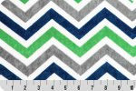 Shannon Fabrics - Cuddle Prints - Chevron, Kelly/Midnight