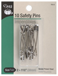 Dritz - Safety Pins - 65-Nickel - Size 2 - 10 ct. - 1 1/2^ Long