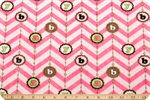 Shannon Fabrics - Cuddle Prints - Born To Be Wild - Chevron, Pink