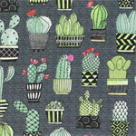 Michael Miller - Duck Cloth - Cactus Hoedown, Gray