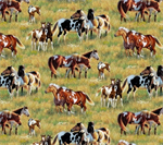 Elizabeth Studio - Pasture Buddies - Horses on Grass, Gold