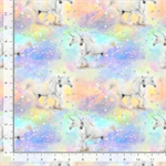 Timeless Treasures - Fun - Unicorns & Stars Metallic, Pastel