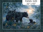 Northcott - Naturescapes: Moonlight Kisses - 32^ Bear Panel, Dark Blue