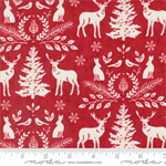 Moda - Woodland Winter - Woodland Damask, Cardinal Red