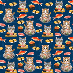 Studio E - Instagram Famous - Sushi Cats, Navy