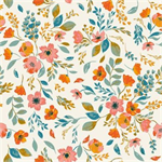 Clothworks - Stephanie - Floral, Cream