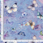 Timeless Treasures - Butterfly Dreams - Pretty Butterflies & Text, Blue