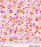 P & B Textiles - Mindful Mandalas - Circles and Dots, Orange/Pink