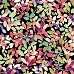 Quilting Treasures - Jacqueline 2 - Packed Leaves, Black