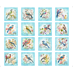 Quilting Treasures - Birdsong - 36^ Bird Panel, Aqua