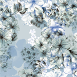 Quiling Treasures - Juliette - Large Floral Toile, Chambray