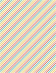 Wilmington Prints - Sweet Little Pleasures - Diagonal Stripes, Cream/Multi