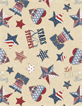 Wilmington Prints - Stars of Valor - Patriotic Toss, Cream