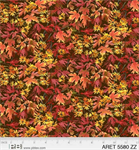 P & B Textiles - Autumn Retreat - Leaves & Flowers, Brown