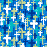 Quilting Treasures - Psalms - Overlapping Crosses, Blue